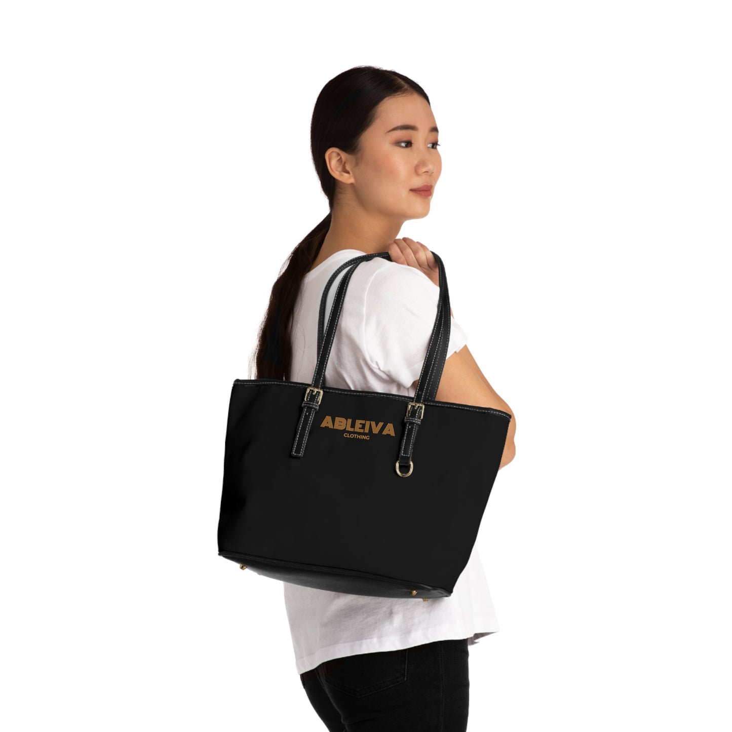 ABLEIVA ~ Leather Shoulder Bag (Black)